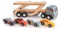 Tender Leaf Toys - Drewniana laweta z samochodami