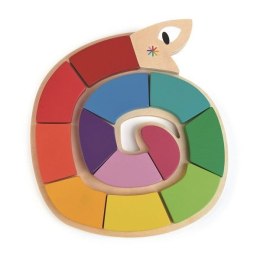 Tender Leaf Toys - Drewniana zabawka Kolorowy wąż, kolory i kształty