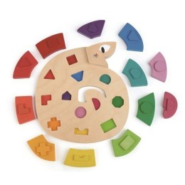 Tender Leaf Toys - Drewniana zabawka Kolorowy wąż, kolory i kształty
