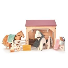 Tender Leaf Toys - Drewniane figurki do zabawy Stajnia z końmi