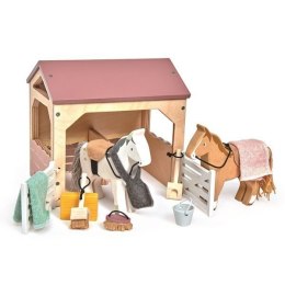 Tender Leaf Toys - Drewniane figurki do zabawy Stajnia z końmi