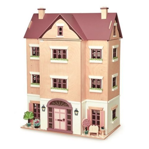 Tender Leaf Toys - Drewniany czteropiętrowy domek dla lalek
