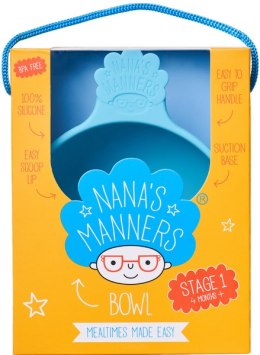 Nana's Manners - Miska silikonowa z przyssawką i uchwytem 6-12 m Etap 1 Blue