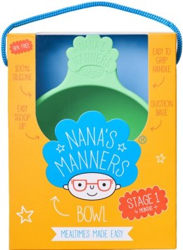 Nana's Manners - Miska silikonowa z przyssawką i uchwytem 6-12 m Etap 1 Green