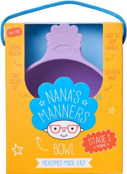 Nana's Manners - Miska silikonowa z przyssawką i uchwytem 6-12 m Etap 1 Purple