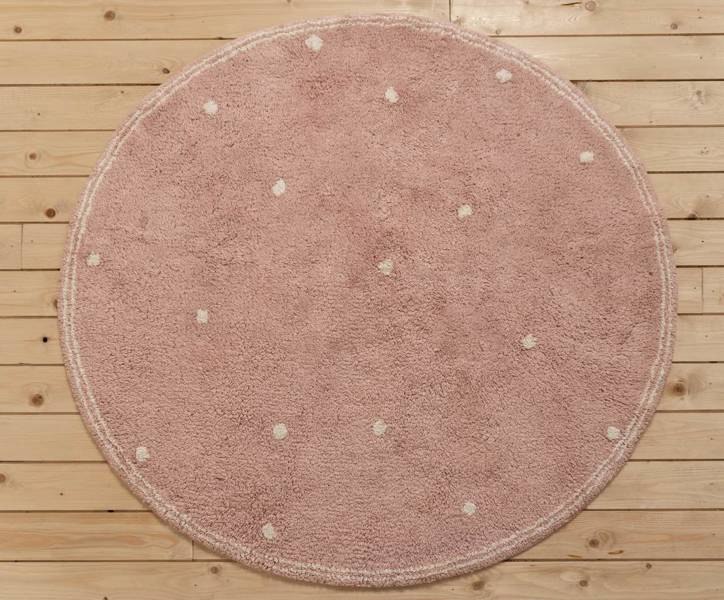 Little Dutch - Dywan okrągły 110 x 110 cm Dot Pink