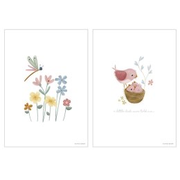 Little Dutch - Plakat dwustronny A3 Little pink flowers