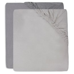 Jollein - Prześcieradło do łóżeczka 2 szt. 60 x 120 cm Soft grey-Storm grey