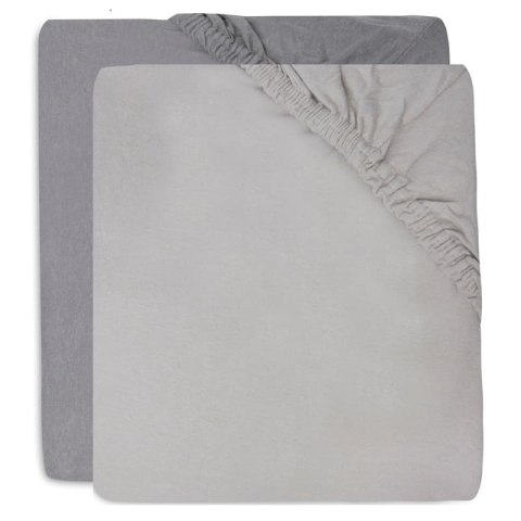 Jollein - Prześcieradło do łóżeczka 2 szt. 60 x 120 cm Soft grey-Storm grey