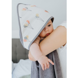 Muumee - Ręcznik niemowlęcy z kapturkiem z frotty bambusowej Baloons