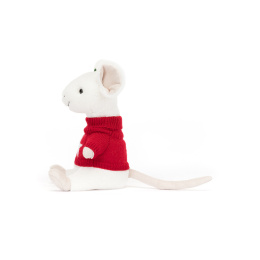 Jellycat - Pluszak 18 cm Wesoła Myszka w czerwonym sweterku Merry