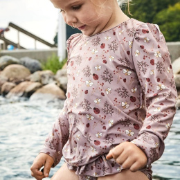 Nuuroo - Koszulka kąpielowa UV 50+ z długim rękawem r. 86-92 Flower bee Sand