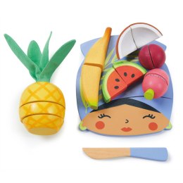 Tender Leaf Toys - Drewniana deska do krojenia z owocami tropikalnymi Mini chef