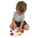 Tender Leaf Toys - Drewniana deska do krojenia z warzywami Mini Chef