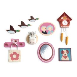 Tender Leaf Toys - Drewniane akcesoria do domku dla lalek Dekoracje ścienne