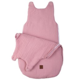 Hi Little One - Śpiworek całoroczny z bawełny organicznej S Newborn Baby pink