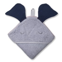 Hi Little One - Ręcznik z kapturem 100 x 100 Elephant Navy