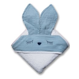 Hi Little One - Ręcznik z kapturem 100 x 100 Sleepy bunny Baby blue