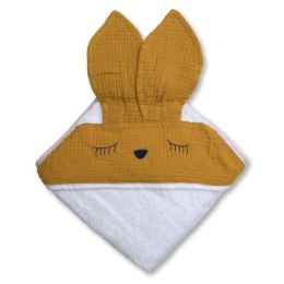Hi Little One - Ręcznik z kapturem 100 x 100 Sleepy bunny Mustard